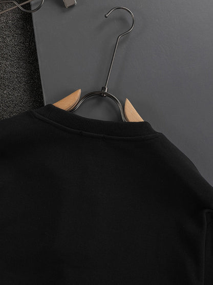 250908 New high-quality multi-color patchwork LOGO round-neck sweatshirt