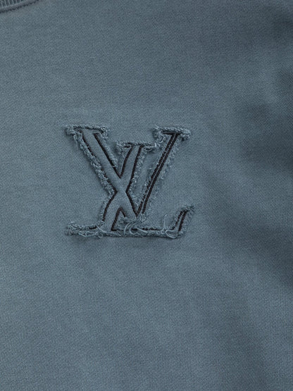 250908 New high-quality cut letter patch round-neck sweatshirt