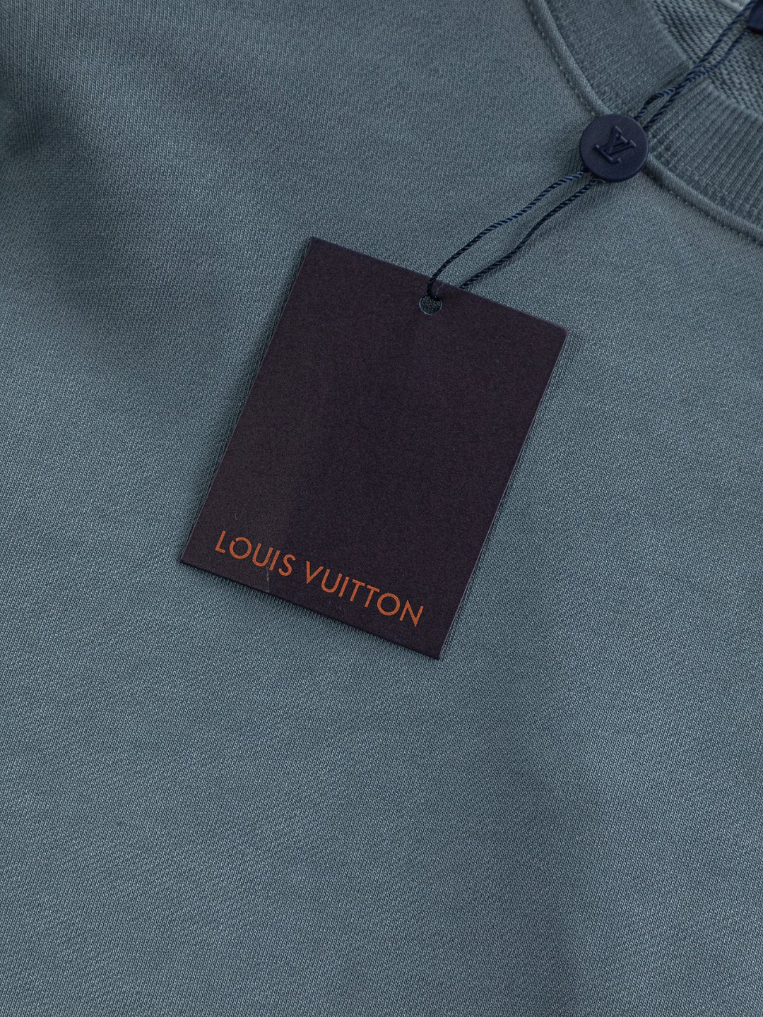 250908 New high-quality cut letter patch round-neck sweatshirt