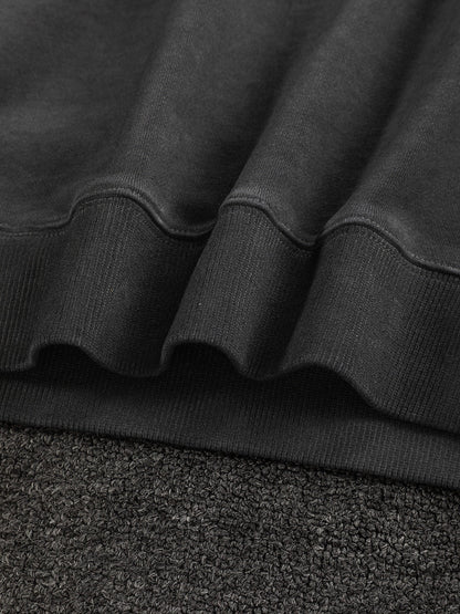 250908 New high-quality cut letter patch round-neck sweatshirt