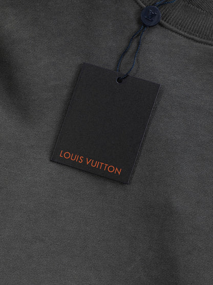 250908 New high-quality cut letter patch round-neck sweatshirt