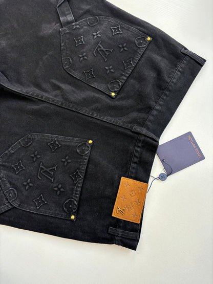 250908 New top-quality jacquard convex heavy industry denim workwear trousers