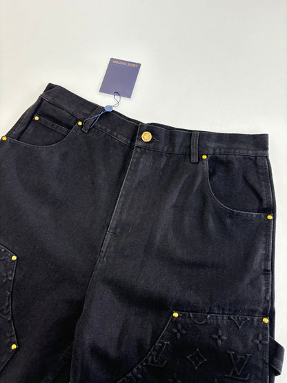 250908 New top-quality jacquard convex heavy industry denim workwear trousers