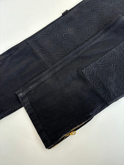250908 New top-quality jacquard convex heavy industry denim workwear trousers