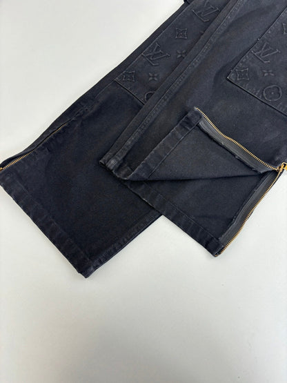 250908 New top-quality jacquard convex heavy industry denim workwear trousers