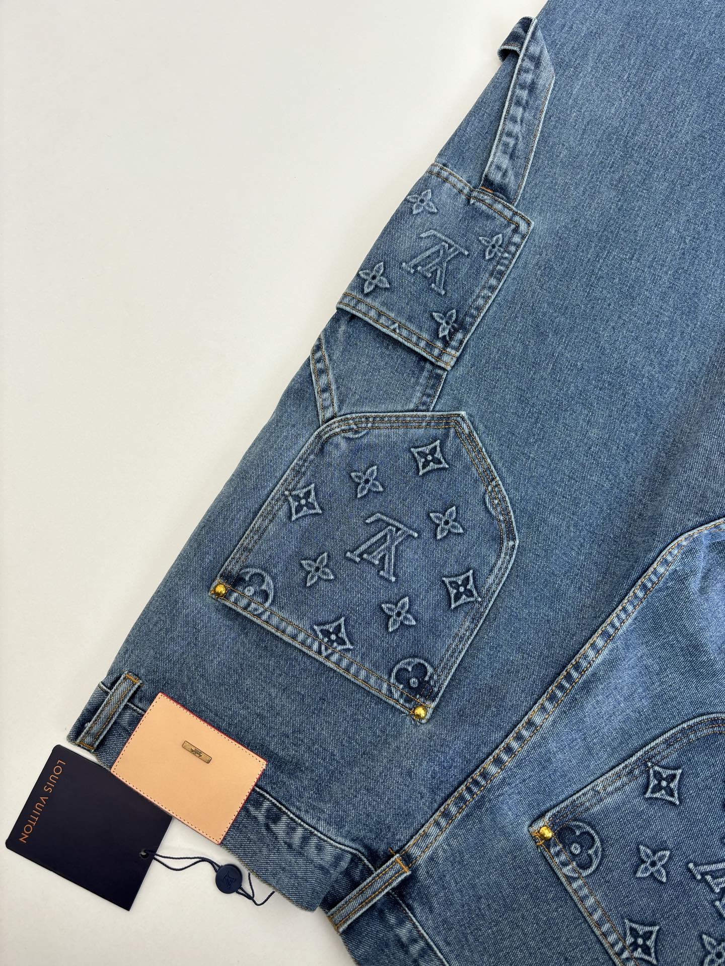 250908 New top-quality jacquard convex heavy industry denim workwear trousers