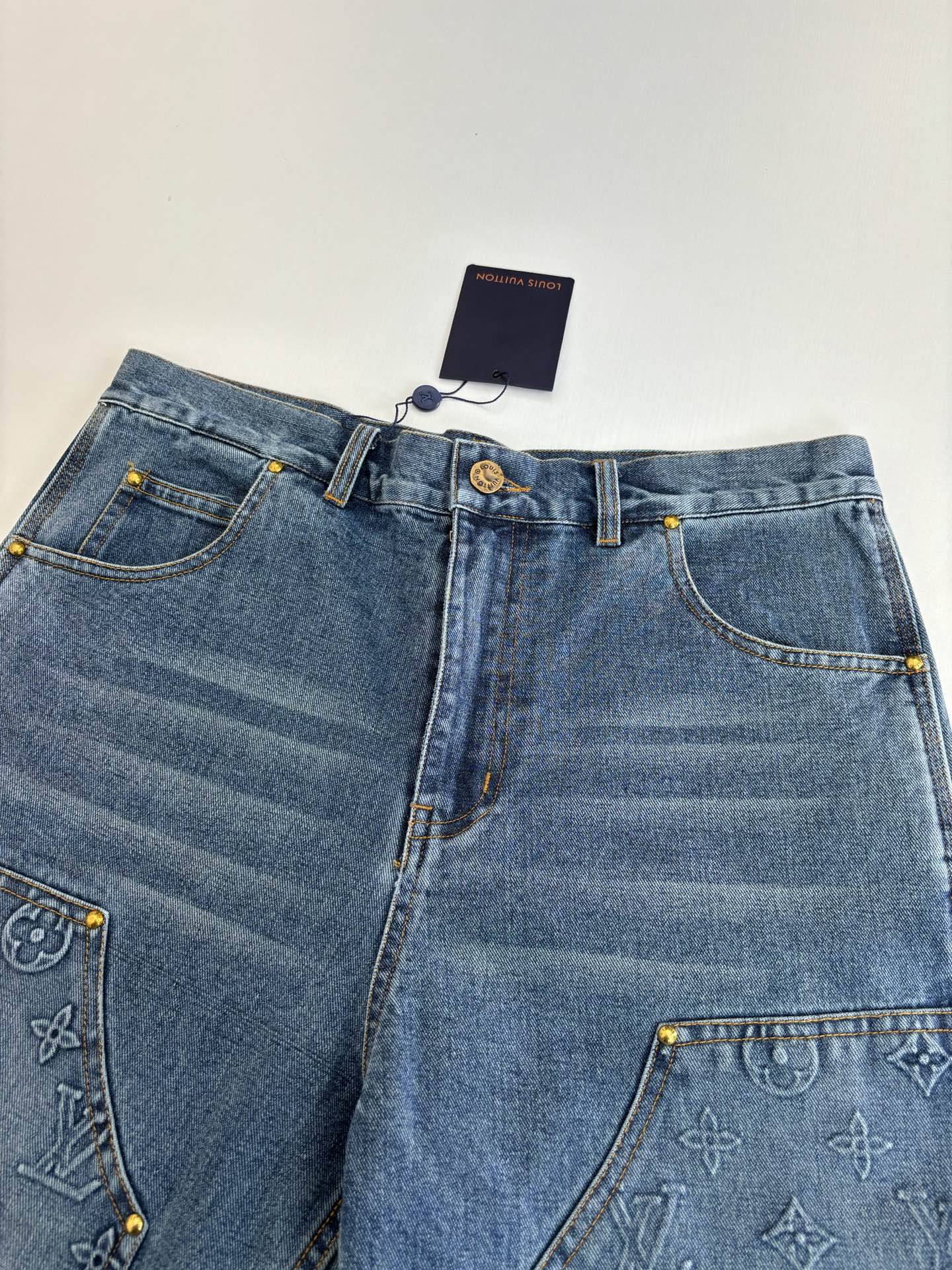 250908 New top-quality jacquard convex heavy industry denim workwear trousers