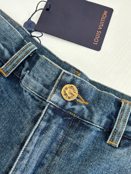250908 New top-quality jacquard convex heavy industry denim workwear trousers