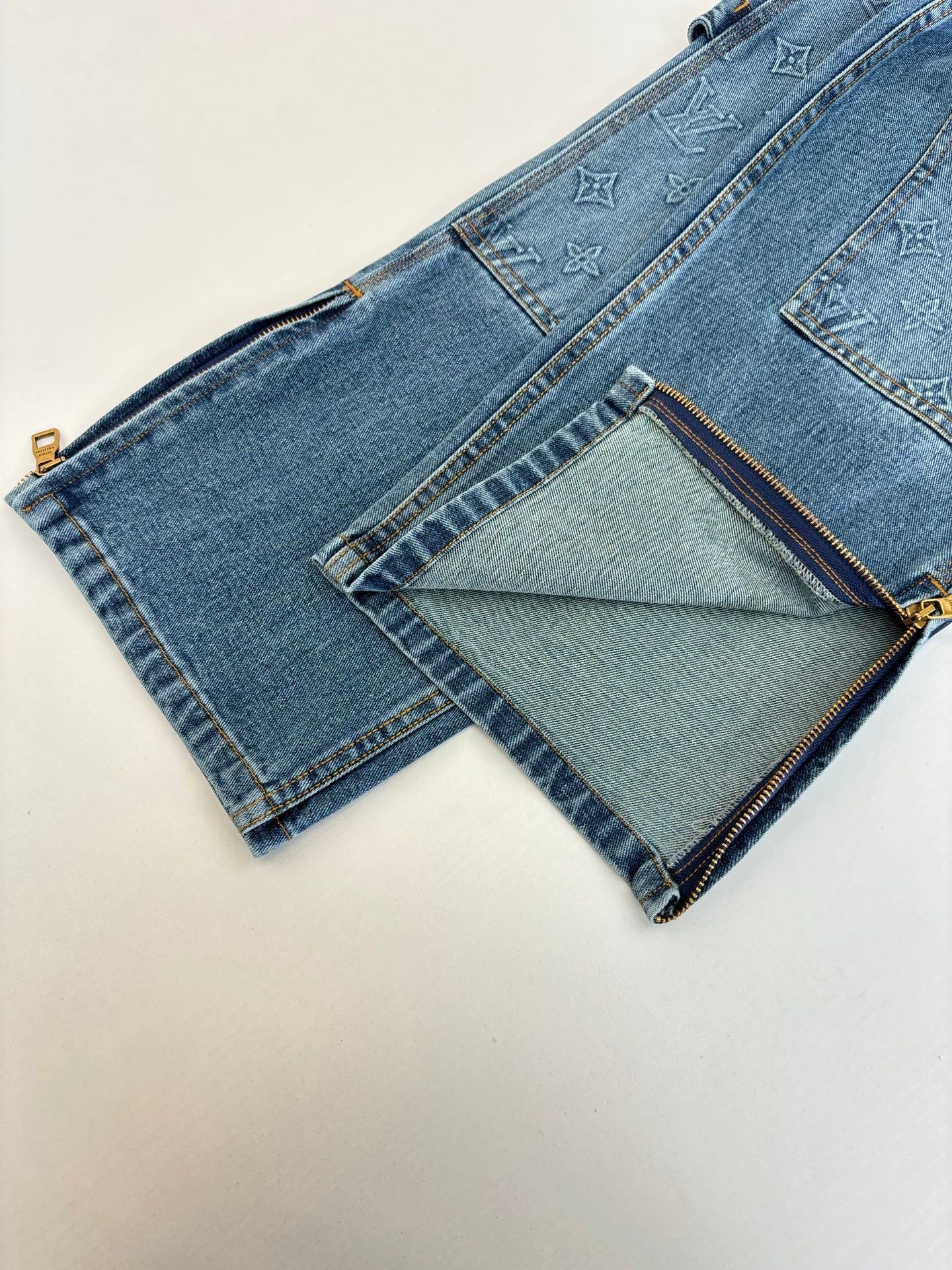 250908 New top-quality jacquard convex heavy industry denim workwear trousers