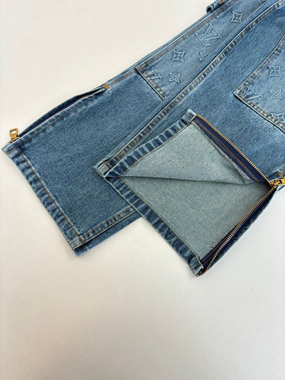 250908 New top-quality jacquard convex heavy industry denim workwear trousers