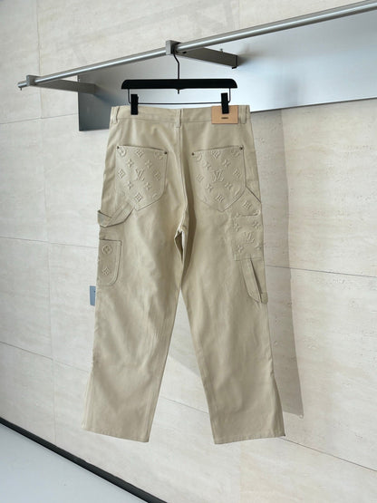 250908 New top-quality jacquard convex heavy industry denim workwear trousers