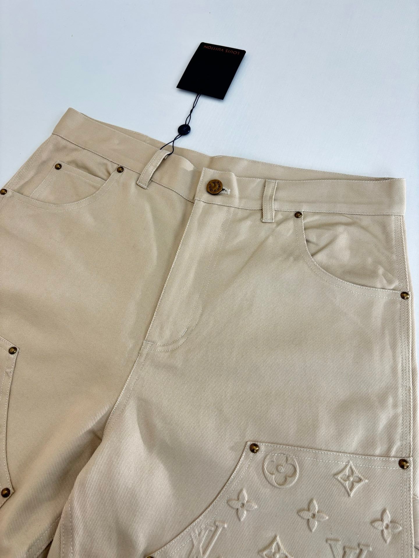 250908 New top-quality jacquard convex heavy industry denim workwear trousers