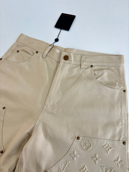 250908 New top-quality jacquard convex heavy industry denim workwear trousers