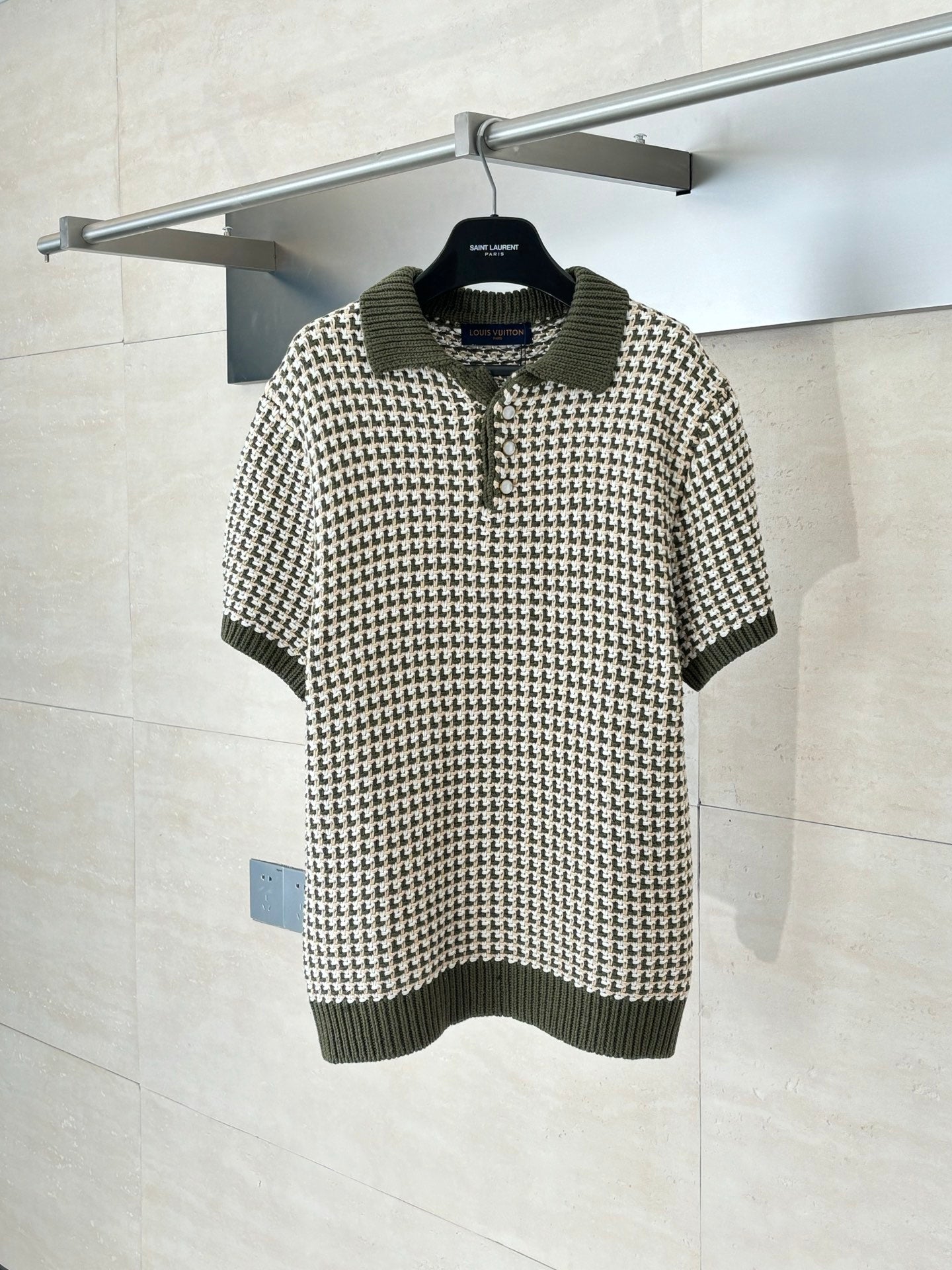 250908 New top-quality color-blocked jacquard knitted short-sleeved POLO shirt