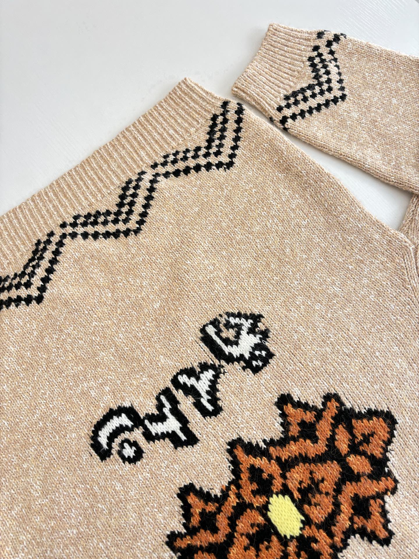 250908 New top-quality lobster patchwork wool knitted zipper jacket