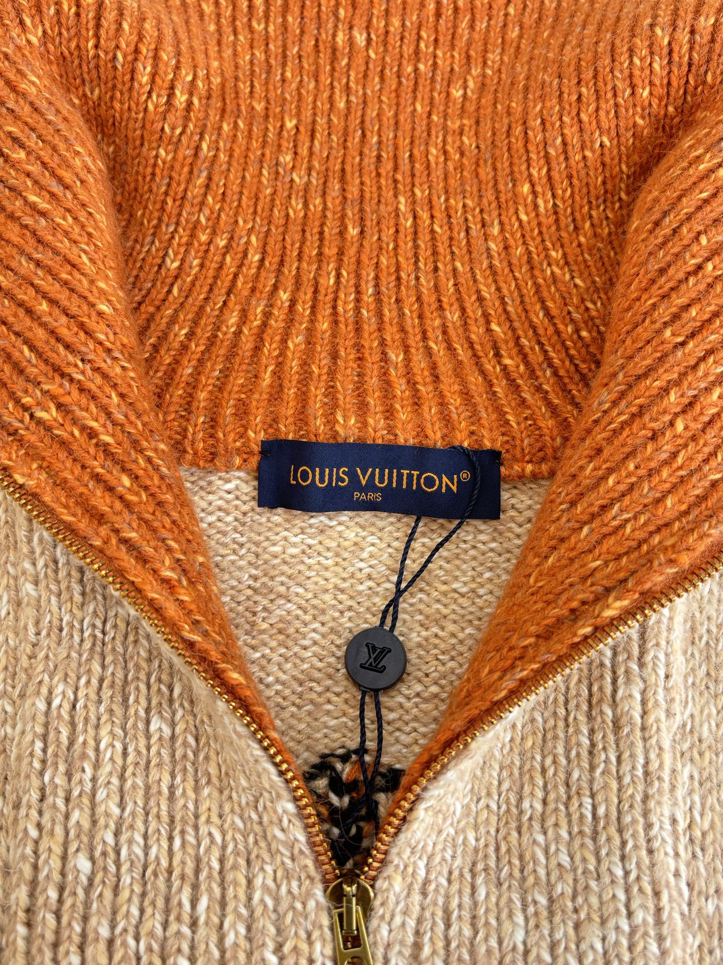 250908 New top-quality lobster patchwork wool knitted zipper jacket