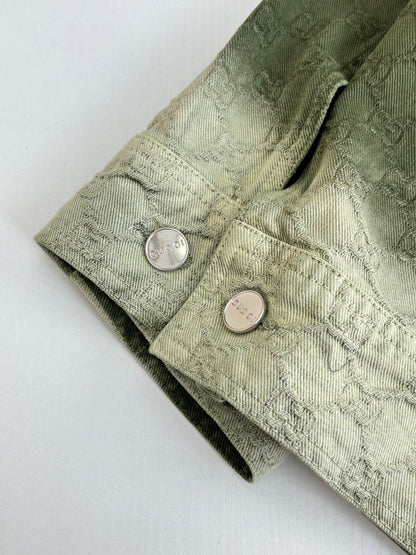 250908 A new high-quality dark-patterned jacquard gradient denim jacket