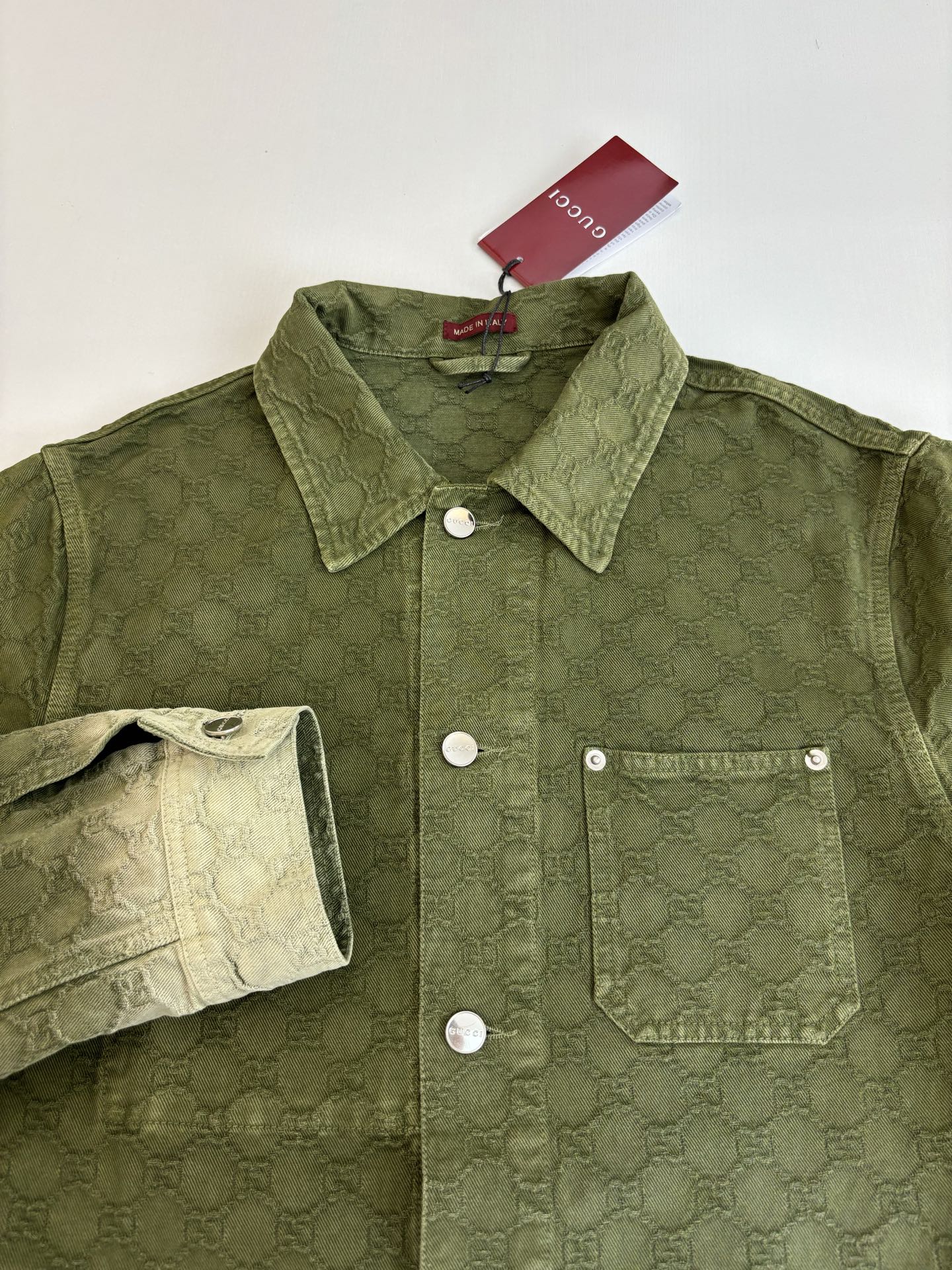 250908 A new high-quality dark-patterned jacquard gradient denim jacket