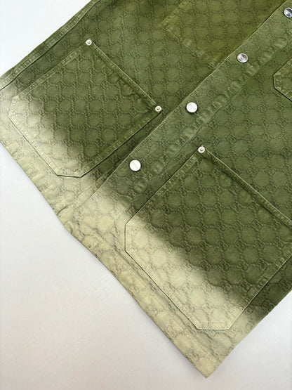 250908 A new high-quality dark-patterned jacquard gradient denim jacket