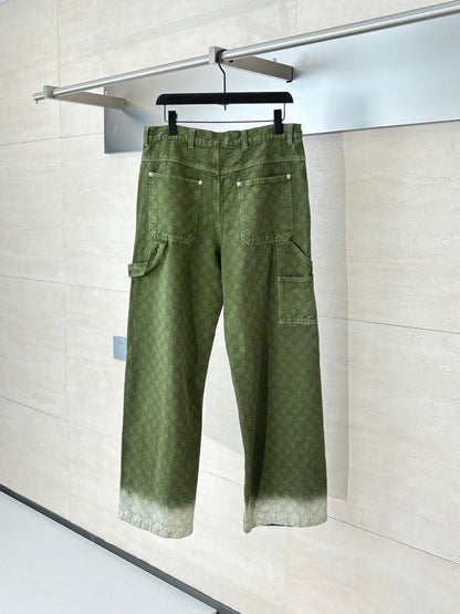 250908 New high-quality dark-patterned jacquard gradient jeans