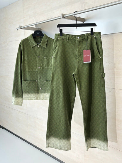 250908 New high-quality dark-patterned jacquard gradient jeans