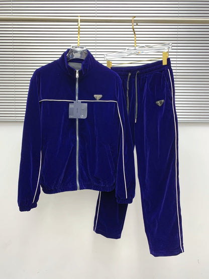 250908 New high-quality velvet patchwork casual set