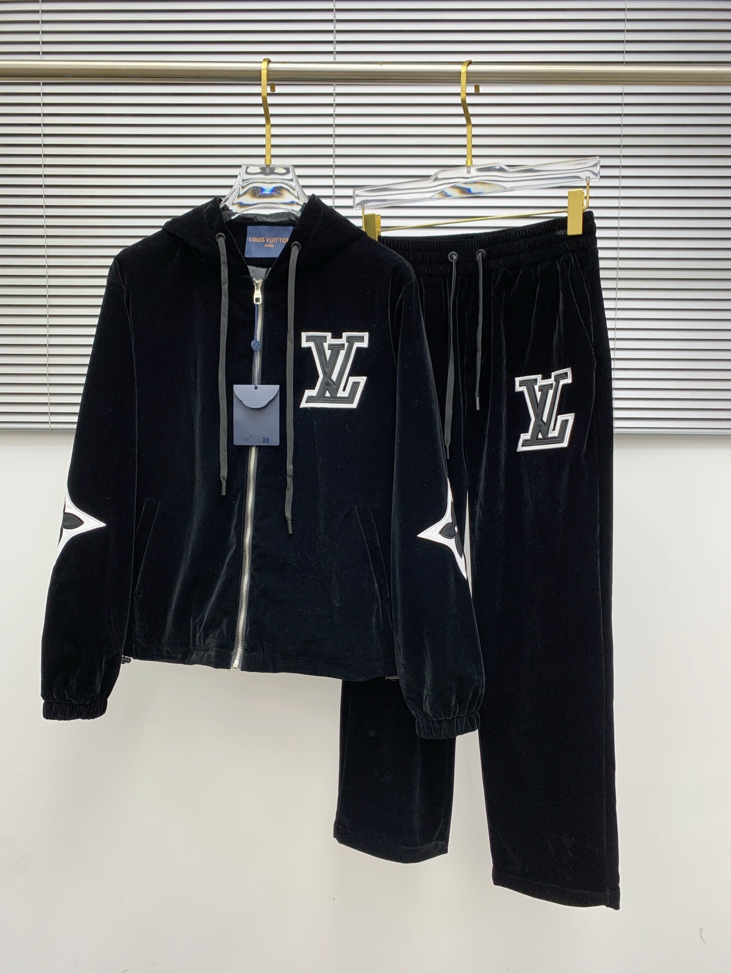250908 New high-quality velvet patchwork casual set