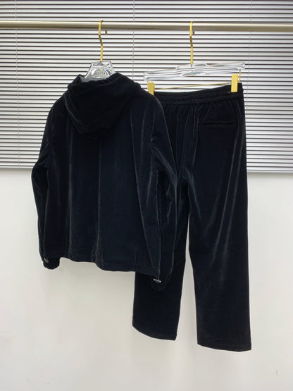 250908 New high-quality velvet patchwork casual set