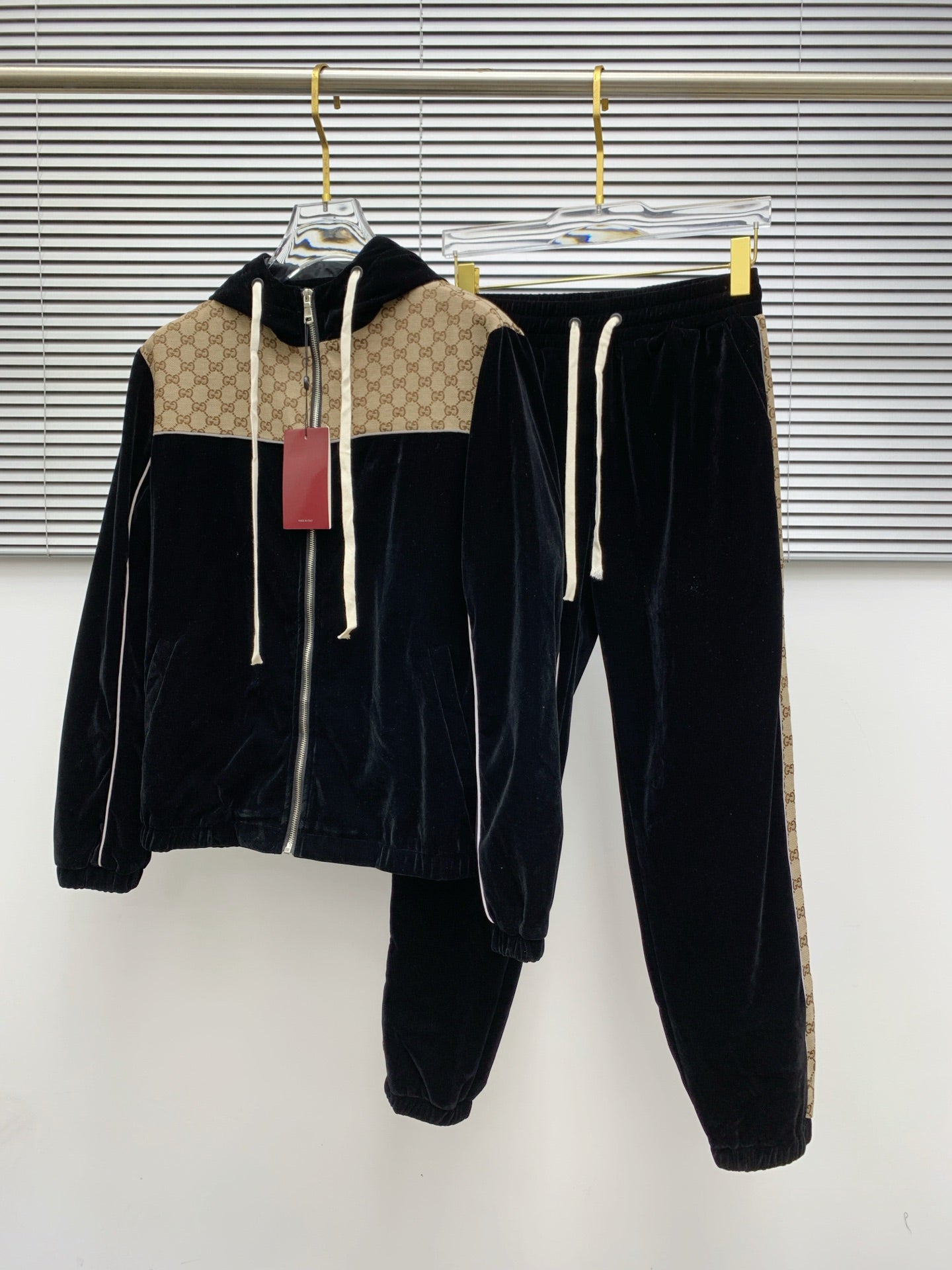 250908 New high-quality velvet patchwork casual set