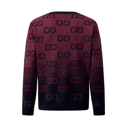 250908 New high-quality gradient full-print knitted cardigan