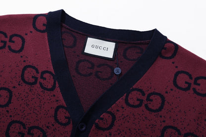250908 New high-quality gradient full-print knitted cardigan
