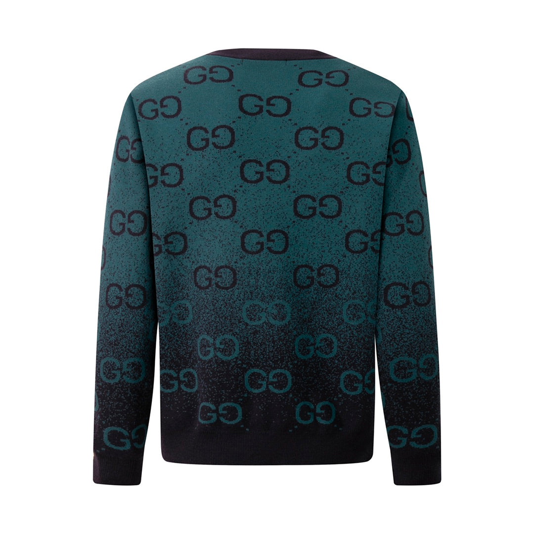 250908 New high-quality gradient full-print knitted cardigan