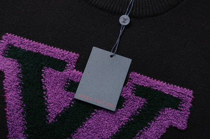 250908 New high-quality towel embroidered jacquard long-sleeved sweater