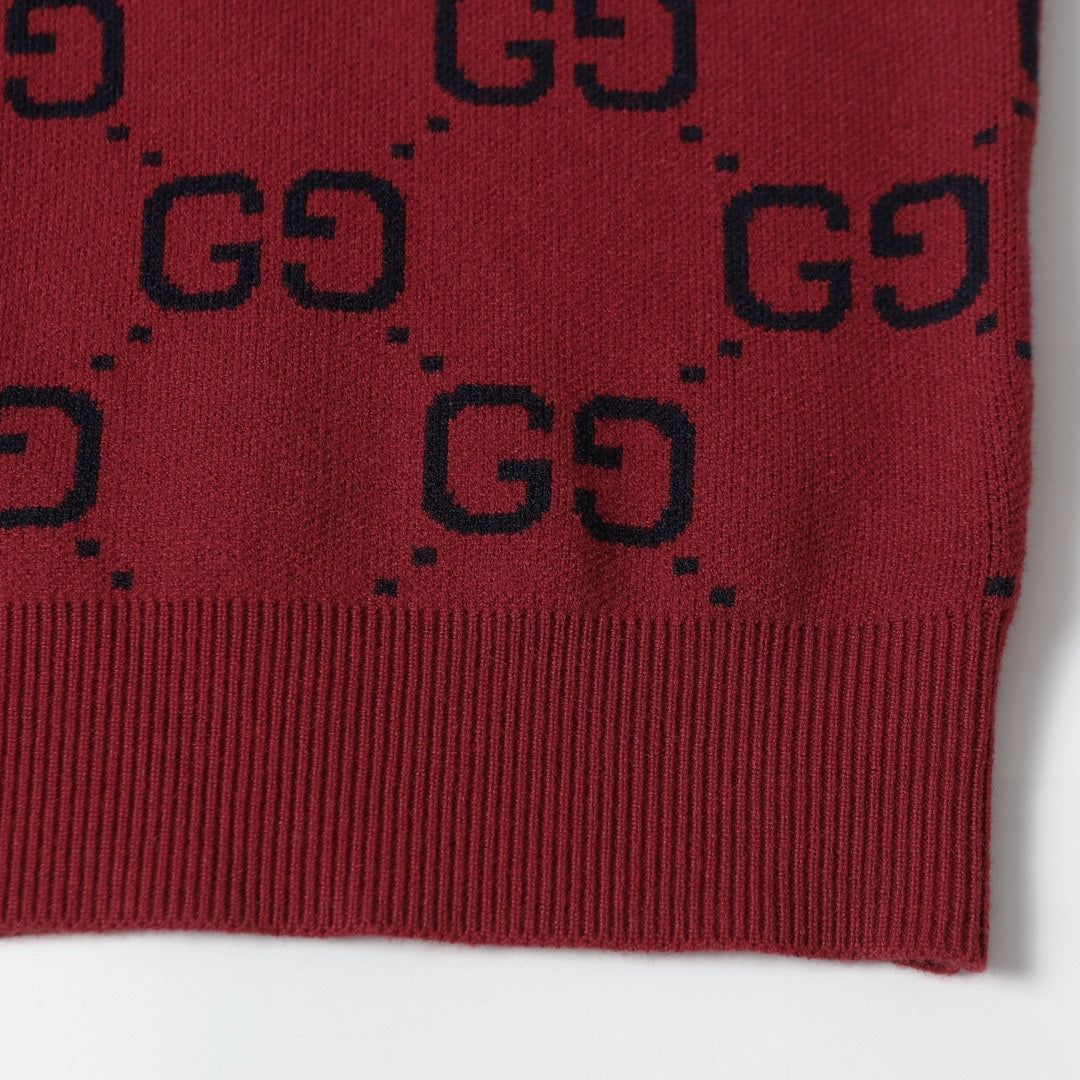 250908 New high-quality gradient fine full-print knitted round-neck sweater