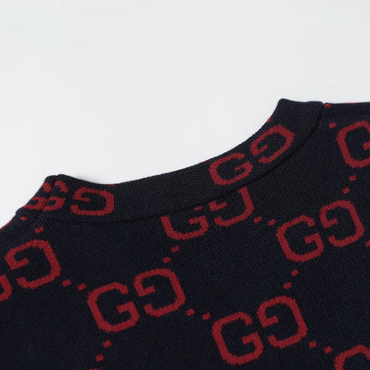 250908 New high-quality gradient fine full-print knitted round-neck sweater