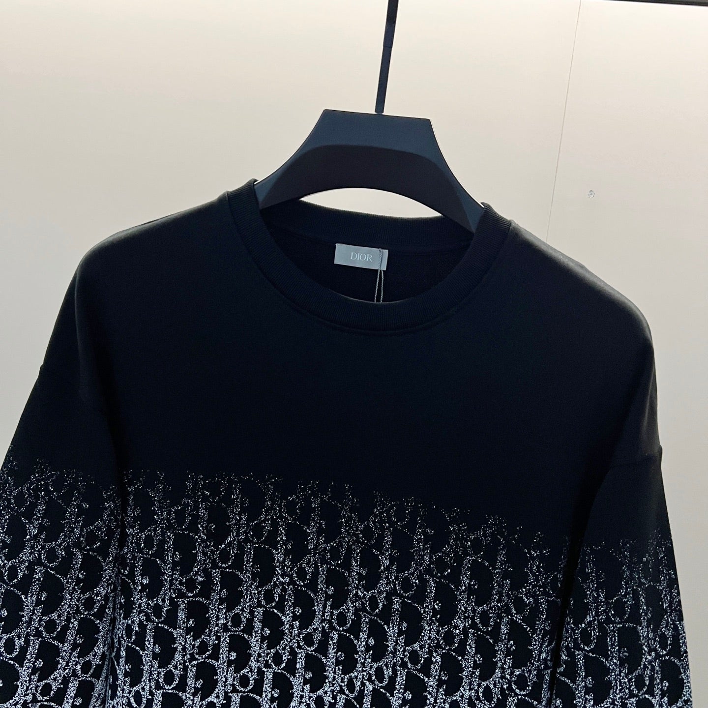 250908 New high-quality gradient letter half-length printed round-neck sweatshirt