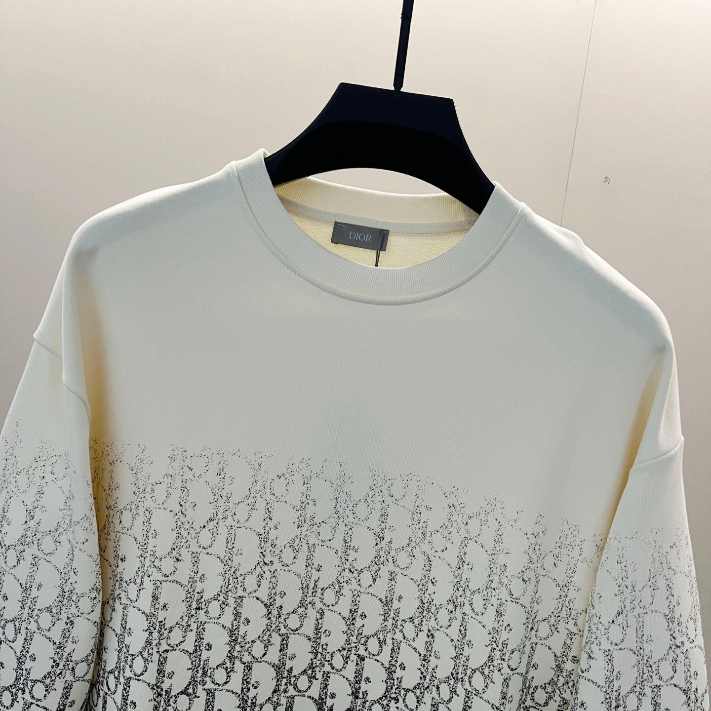 250908 New high-quality gradient letter half-length printed round-neck sweatshirt