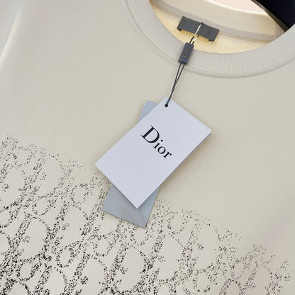 250908 New high-quality gradient letter half-length printed round-neck sweatshirt
