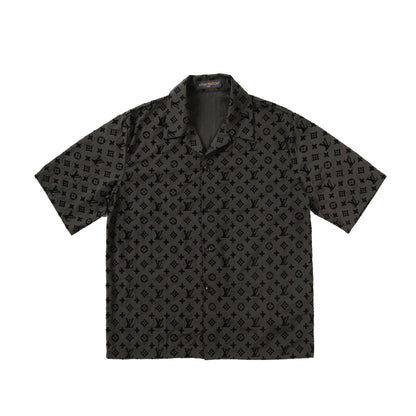 250908 New high-quality flocking full-print shirt