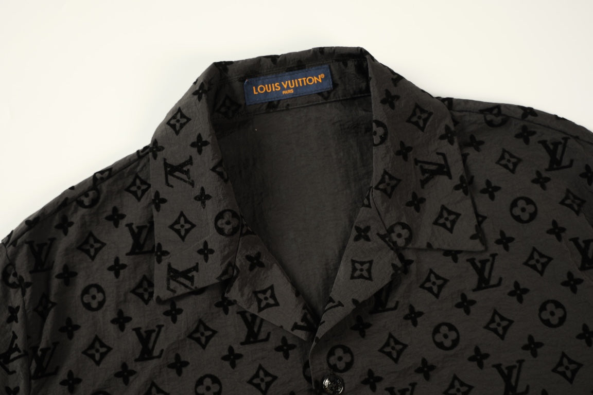 250908 New high-quality flocking full-print shirt