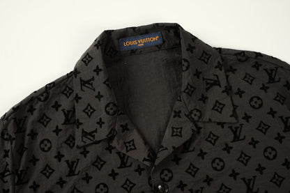 250908 New high-quality flocking full-print shirt