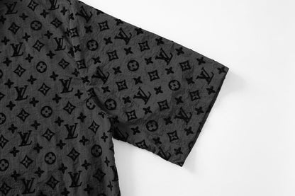 250908 New high-quality flocking full-print shirt