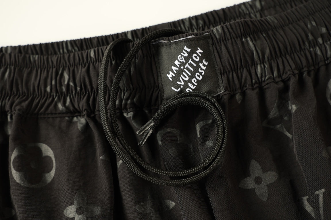 250908 New high-quality corrugated jacquard mulberry silk screen printed shorts