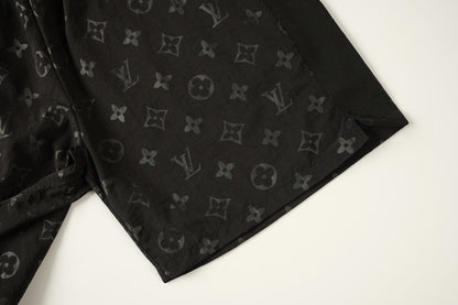 250908 New high-quality corrugated jacquard mulberry silk screen printed shorts