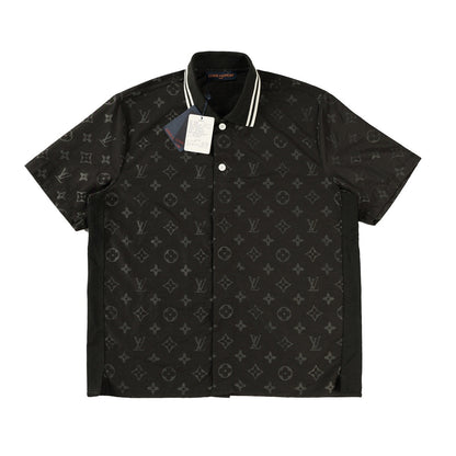 250908 New high-quality, soft, dark-patterned, color-blocking jacquard shirt