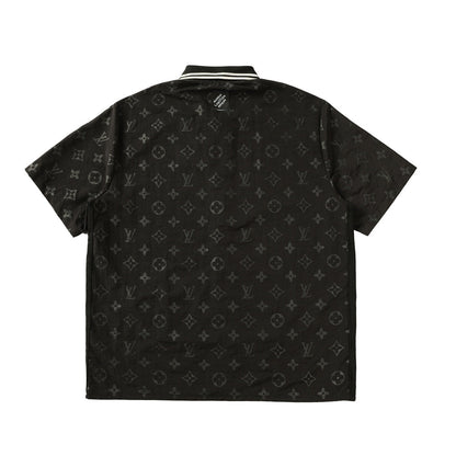 250908 New high-quality, soft, dark-patterned, color-blocking jacquard shirt