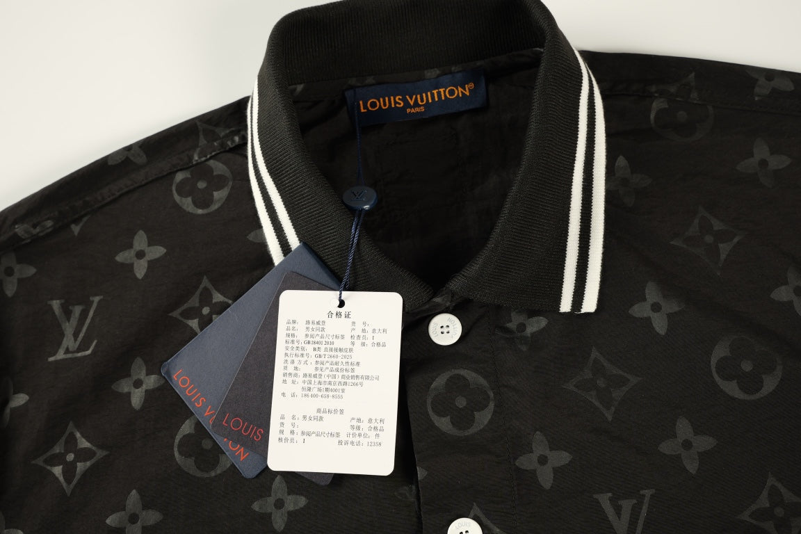 250908 New high-quality, soft, dark-patterned, color-blocking jacquard shirt
