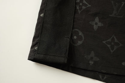250908 New high-quality, soft, dark-patterned, color-blocking jacquard shirt