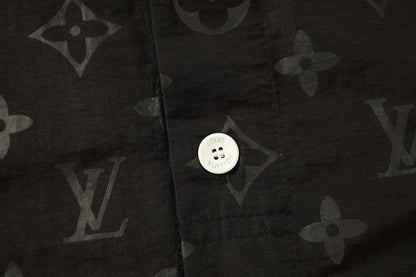 250908 New high-quality, soft, dark-patterned, color-blocking jacquard shirt
