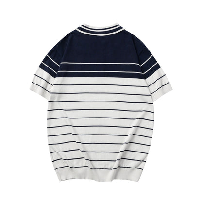 250908 New high-quality soft jacquard striped knitted POLO